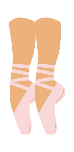 Ноги Пуантах Векторная Иллюстрация Обуви — стоковый вектор