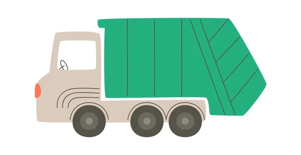 Illustration Vectorielle Véhicule Camion Ordures — Image vectorielle