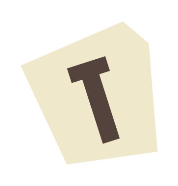 Anonim Kupürler Yazıtipi T Harf Vektörü İllüstrasyonu