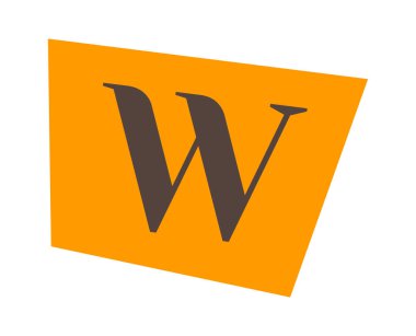 Anonim Kupürler Yazıtipi W Harf Vektörü İllüstrasyonu