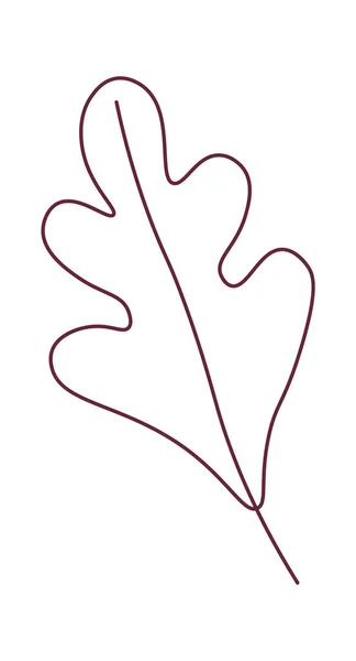 Линейная Векторная Иллюстрация Дубового Листа — стоковый вектор
