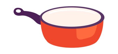 Vogue Frying Pan Vektör İllüstrasyonu