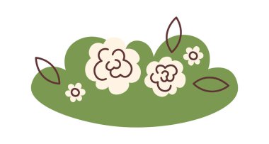 Gül Çiçeği Dekorasyon Vektörü İllüstrasyonu