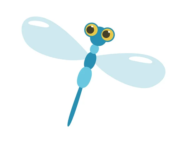 Flyg Dragonfly Insekt Vektor Illustration — Stock vektor