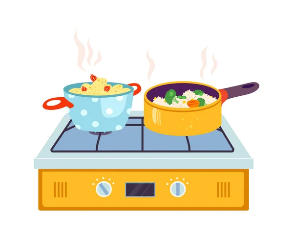 Cooking Gas Cooktop Vector Illustration — Stock Vector