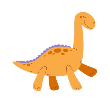 Dinozor Şirin Hayvan Vektörü İllüstrasyonu