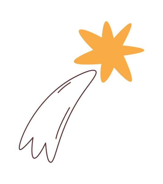 Estrela Voadora Ilustração Vetorial Espacial —  Vetores de Stock
