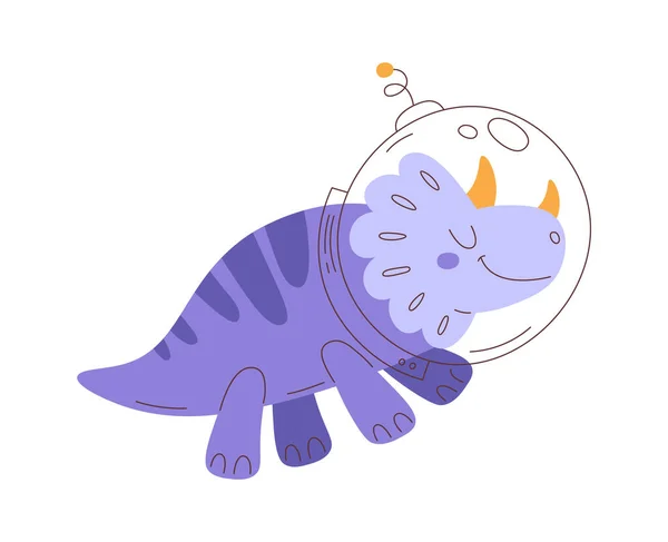 Dinosaurie Astronaut Rymden Vektor Illustration — Stock vektor