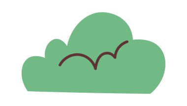 Çizgi film Bush Bitki Vektörü İllüstrasyonu