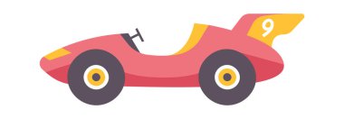 Retro Yarış Araba Vektörü İllüstrasyonu