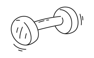 Dumbbell Malzeme Doğrusal Vektör İllüstrasyonu