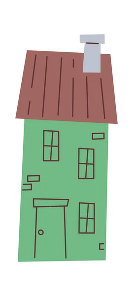 Ilustración Vectorial Casa Residencial Dibujos Animados — Vector de stock