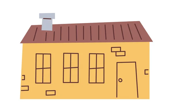 Desenhos Animados Residencial Casa Vetor Ilustração —  Vetores de Stock