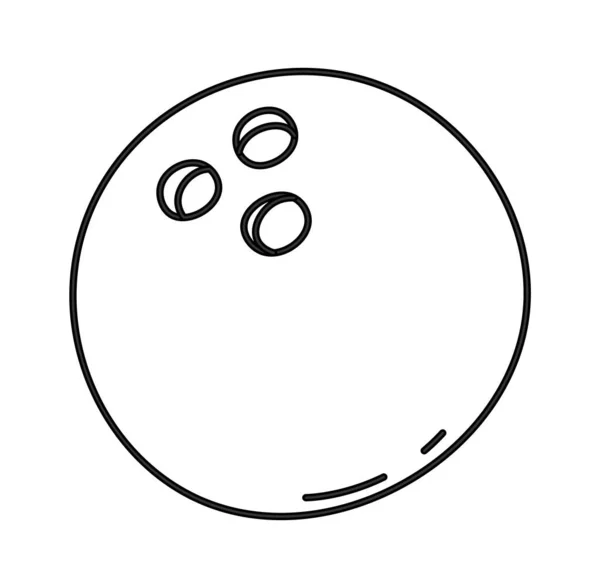Illustration Vectorielle Linéaire Boule Bowling — Image vectorielle