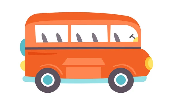 Cartoon Passagier Bus Vector Illustratie — Stockvector