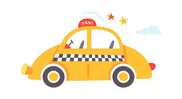 Cartoon Taxi Samochód Wektor Ilustracja — Wektor stockowy