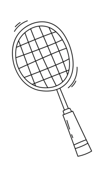 Raquete Tênis Ilustração Vetorial Linear — Vetor de Stock