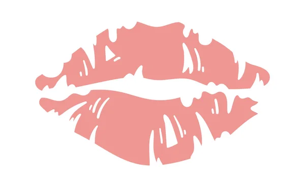 Lipstick Kiss Print Vector Illustration — Stock Vector