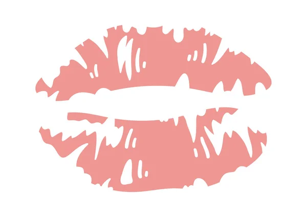 Illustration Vectorielle Impression Baiser Rouge Lèvres — Image vectorielle