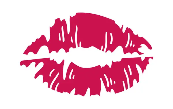 Lippenstift Kiss Print Vector Illustration — Stockvektor