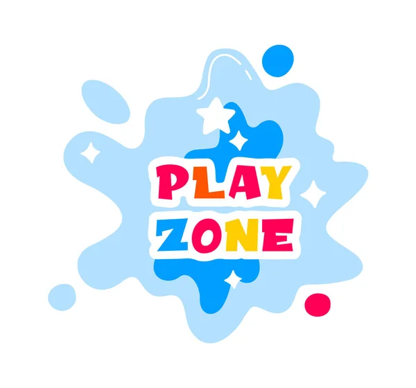 Play Zone Kids Badge Vector Illustration — Stockvektor