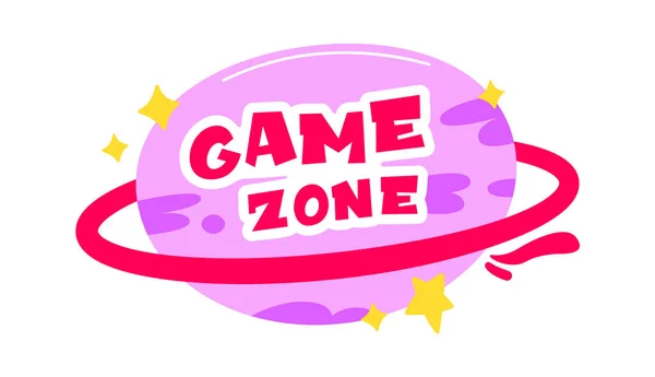Game Zone Kids Badge Vector Illustration — Stockový vektor