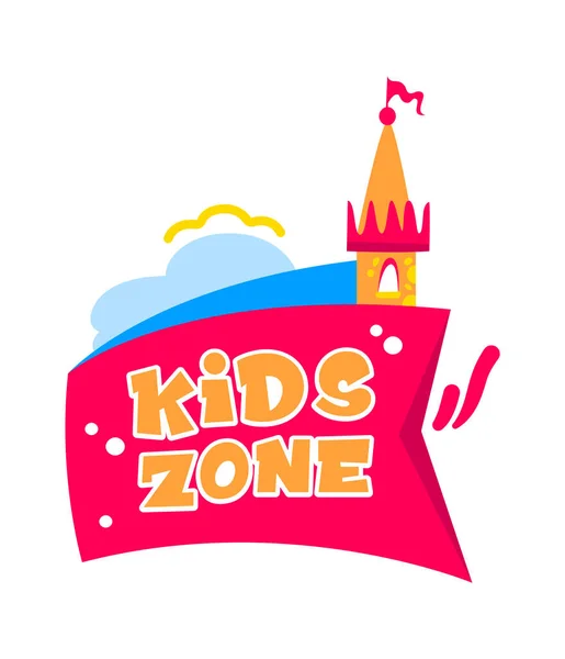 Kids Zone Badge Vector Illustratie — Stockvector