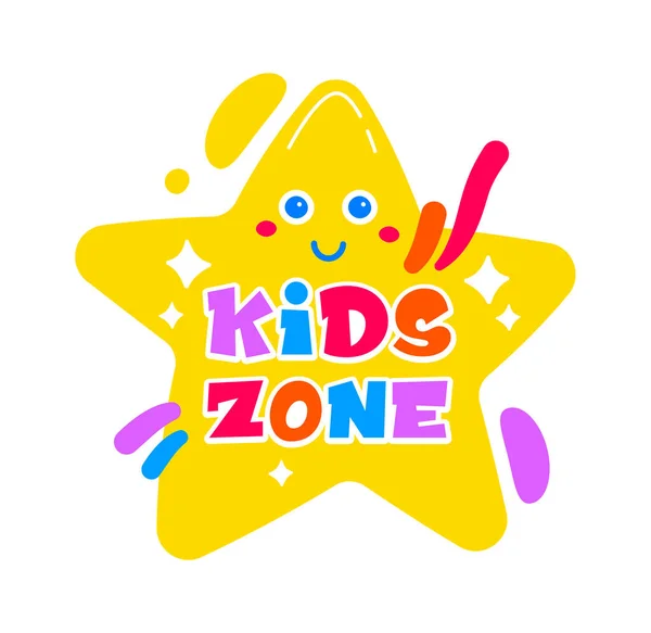 Kids Zone Star Badge Vector Illustratie — Stockvector