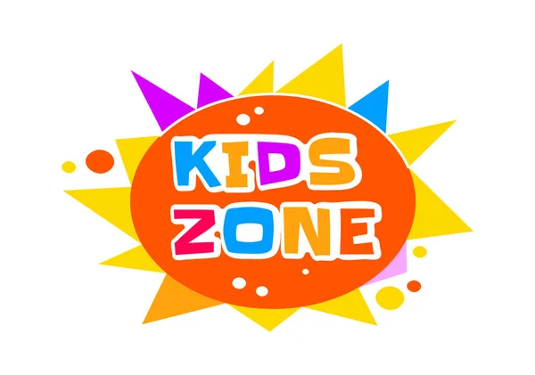 Illustration Vectorielle Badge Zone Pour Enfants — Image vectorielle