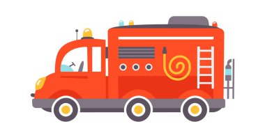 İtfaiye aracı taşıyıcı illüstrasyonu