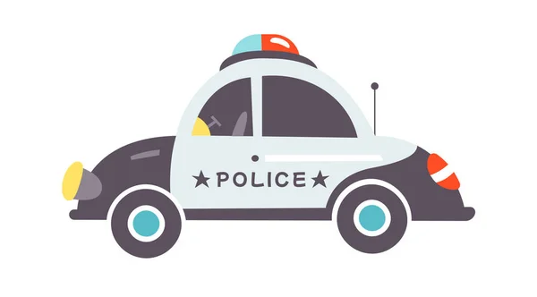 Polizei Auto Fahrzeug Vektor Illustration — Stockvektor