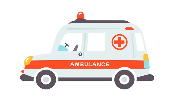 Ilustração Vetor Veículo Médico Ambulância — Vetor de Stock