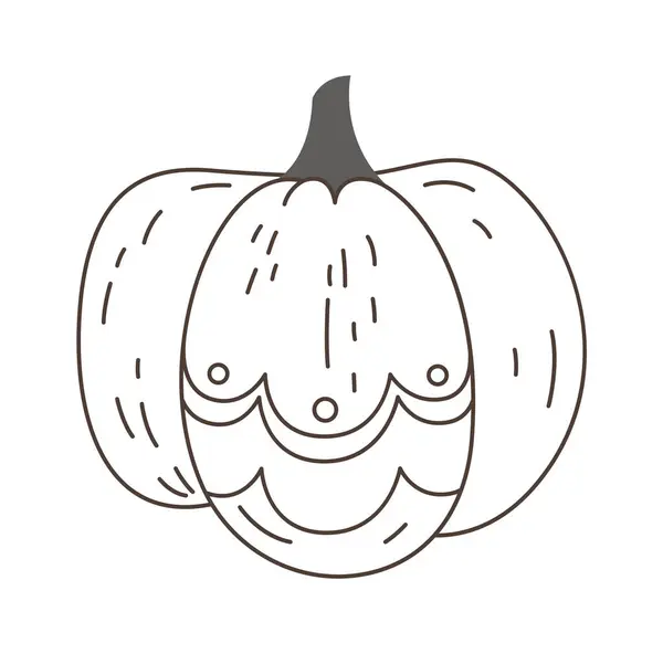 Linear Decorative Pumpkin Vector Illustration — 스톡 벡터