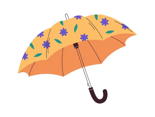 Paraguas Con Patrón Floral Vector Ilustración — Vector de stock