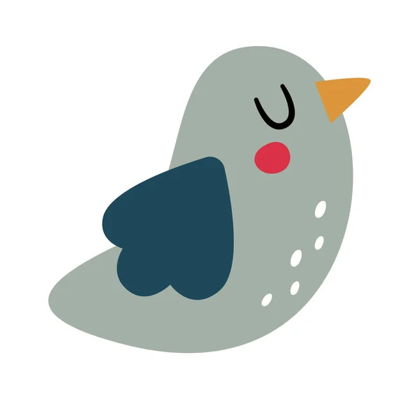 Childish Bird Animal Vector Illustration — Stockvektor