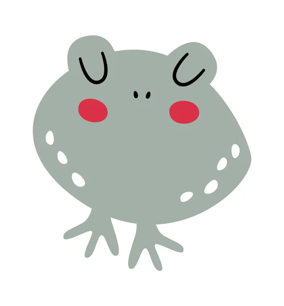 Childish Frog Animal Vector Illustration — Stock Vector