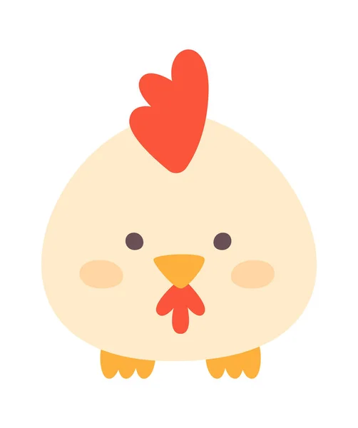 Runde Chubby Chicken Vector Illustration — Stockvektor