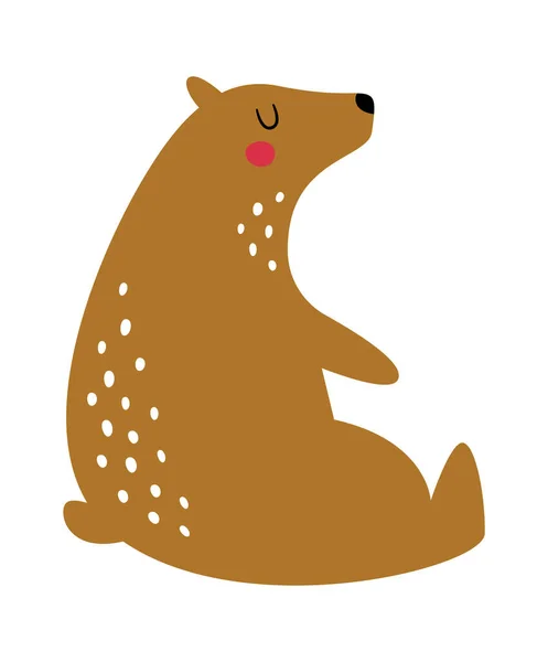 Childish Sitting Bear Vector Illustration — Stockvektor