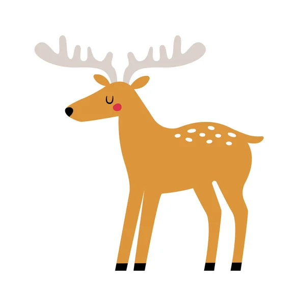 Childish Elk Animal Vector Illustration — Stockvektor