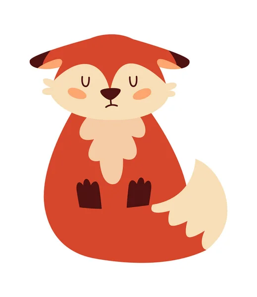 Triste Fox Animal Vector Ilustración — Vector de stock