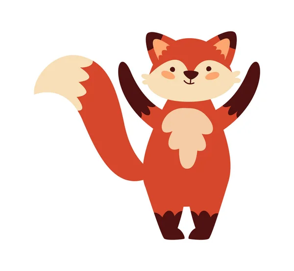Szczęśliwy Fox Zwierząt Wektor Ilustracji — Wektor stockowy