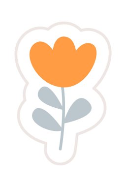 Çiçek Çiçeği Etiketi Vektör İllüstrasyonu