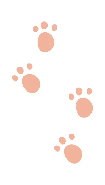 Inggris Animal Footprints Track Vector Illustration - Stok Vektor