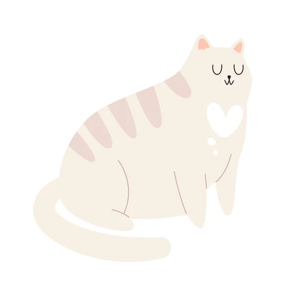 Sittande Katt Sällskapsdjur Vektor Illustration — Stock vektor