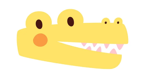 Childish Crocodile Face Vector Illustration — Stockový vektor