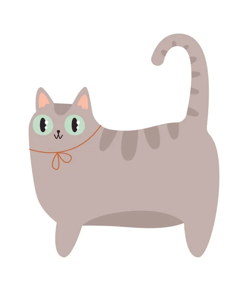Graciosa Ilustración Vectores Gato Pie — Vector de stock