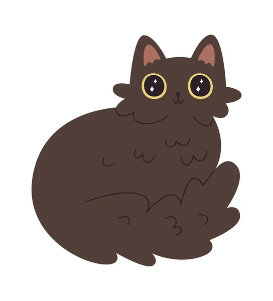Sentado Gato Pet Vector Ilustração —  Vetores de Stock