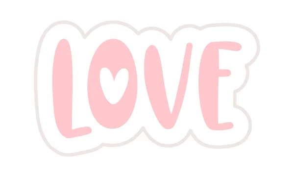 Love Lettering Sticker Vector Illustration — Stock Vector