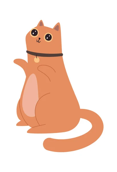 Сидячий Кіт Домашня Тварина Векторні Ілюстрації — стоковий вектор