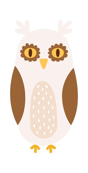 Cartoon Eagle Owl Bird Vector Illustration — Stockový vektor